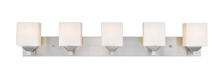 Quube 5 Light Vanity  in Brushed Nickel Finish by Z-Lite