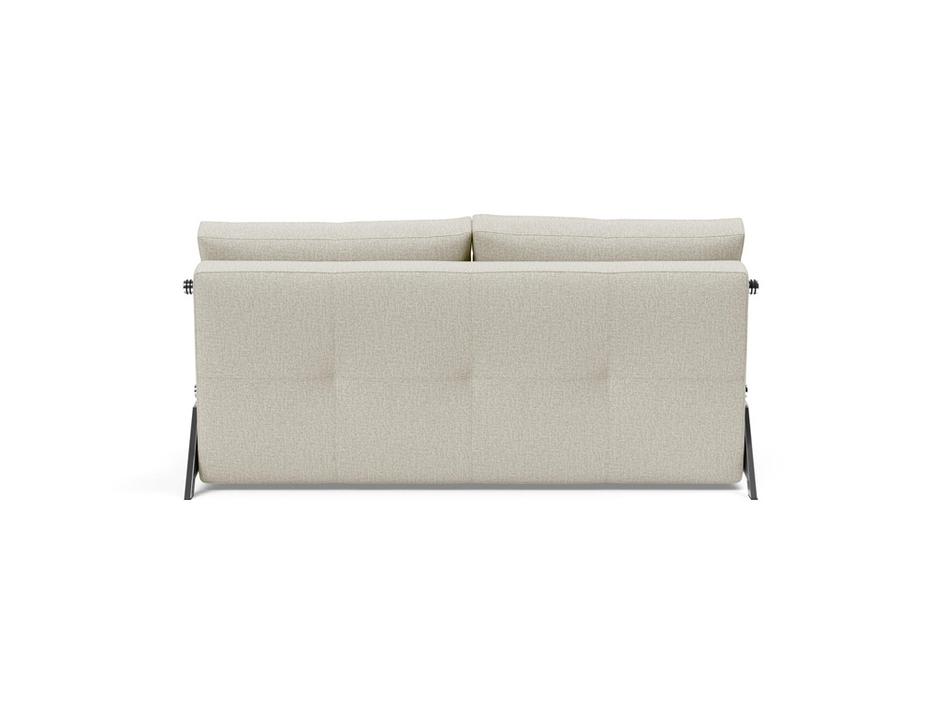 CUBED QUEEN SOFA BED in MIXED DANCE NATURAL FABRIC WITH Chrome legs 527 by INNOVATION USA