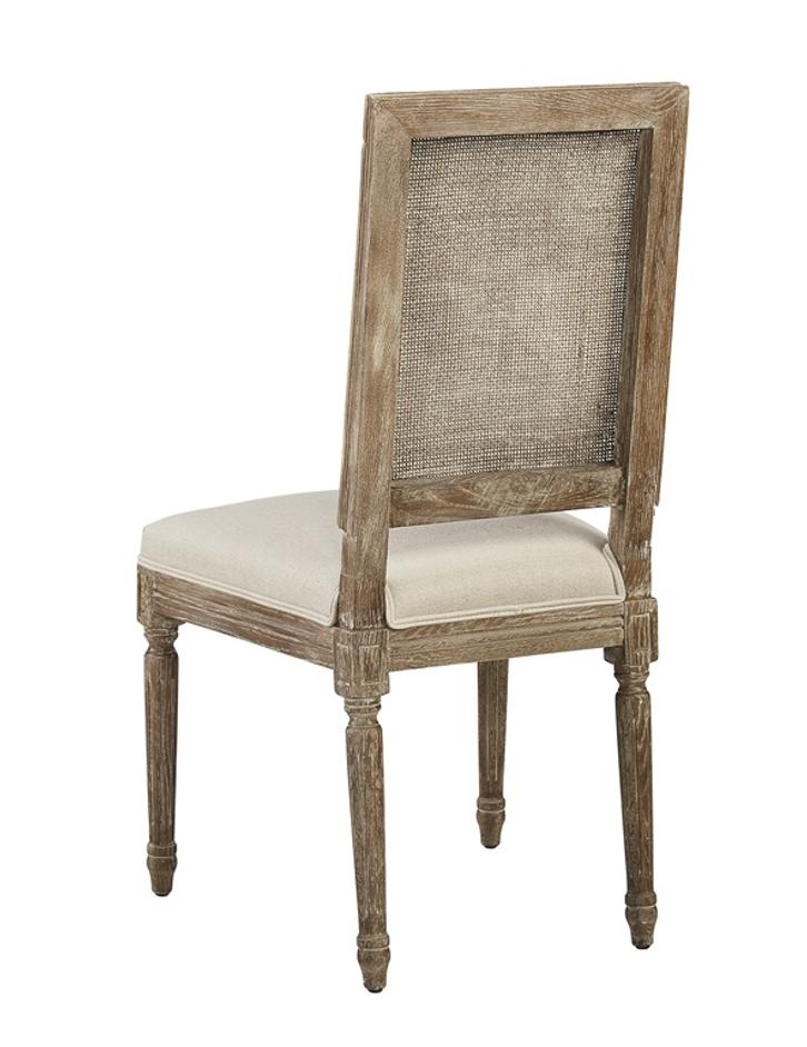Linen & Oak Caned Back Side Chair by Furniture Classics