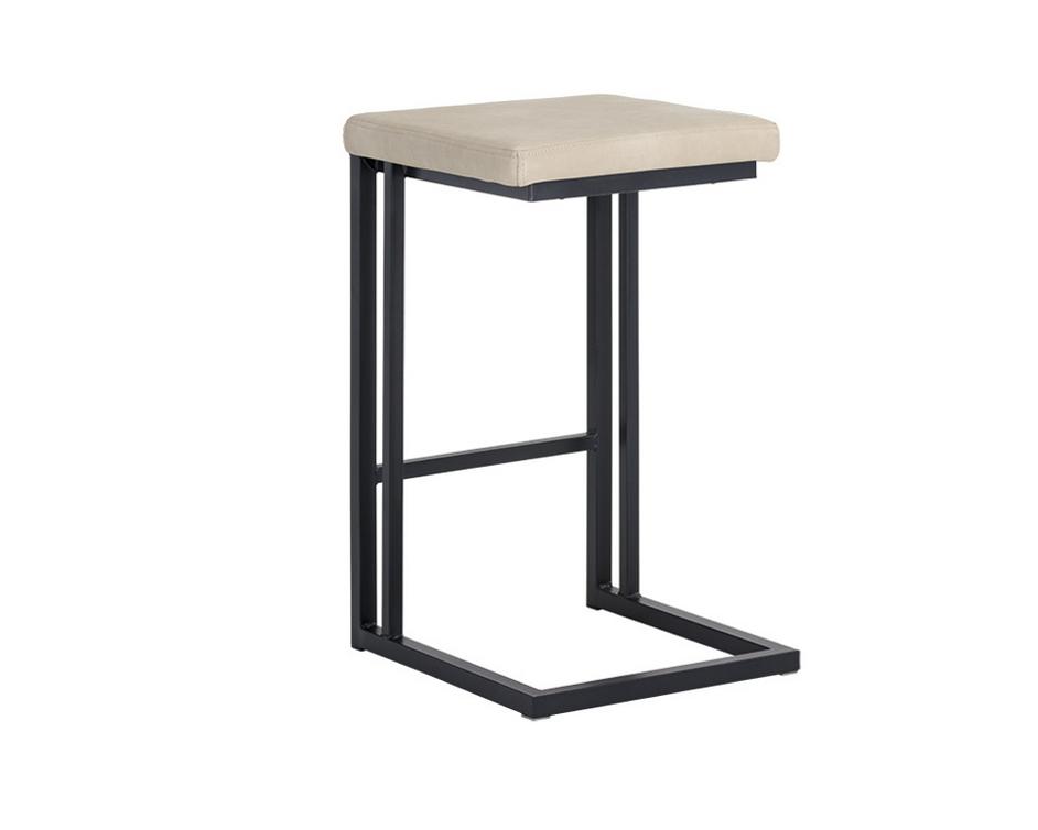 Boone Counter Stool - Black - Bravo Cream by Sunpan