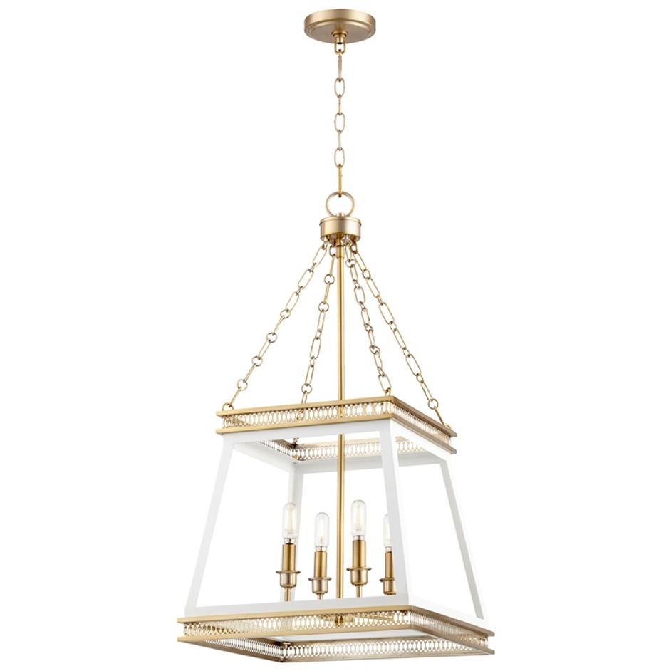 Gerard Pendant in White and Aged Brass by Cyan Design