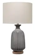 Grey Frosted Glass Table Lamp with Shade by Jamie Young
