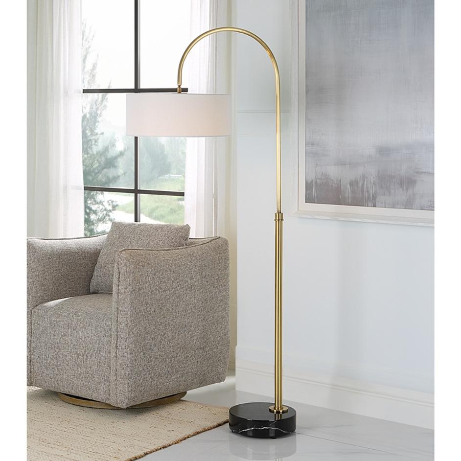 Huxford Brass Arch Floor Lamp by Uttermost