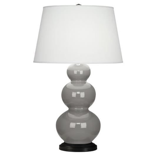 Smokey Taupe Triple Gourd Table Lamp by Robert Abbey