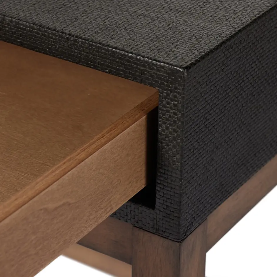 Fiona Desk In Black Raffia by FOUR HANDS