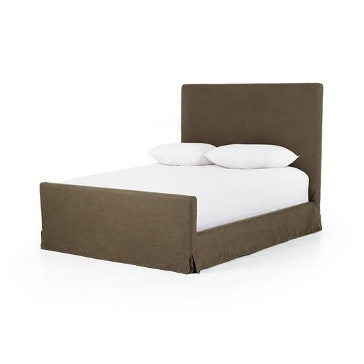 Daphne Slipcover King Bed - Brussels Coffee by Four Hands