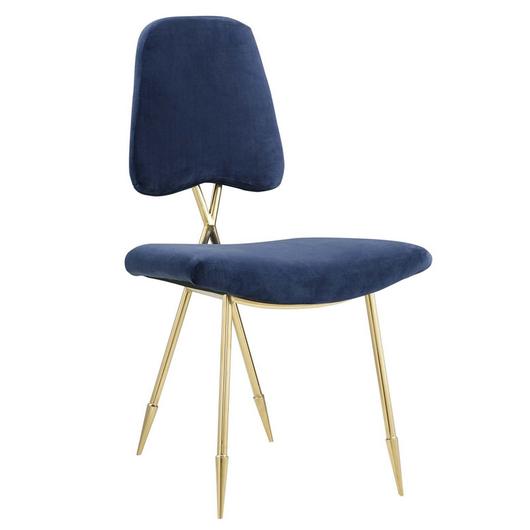 Snyder Performance Velvet Dining Side Chair In Navy by Modway Furniture
