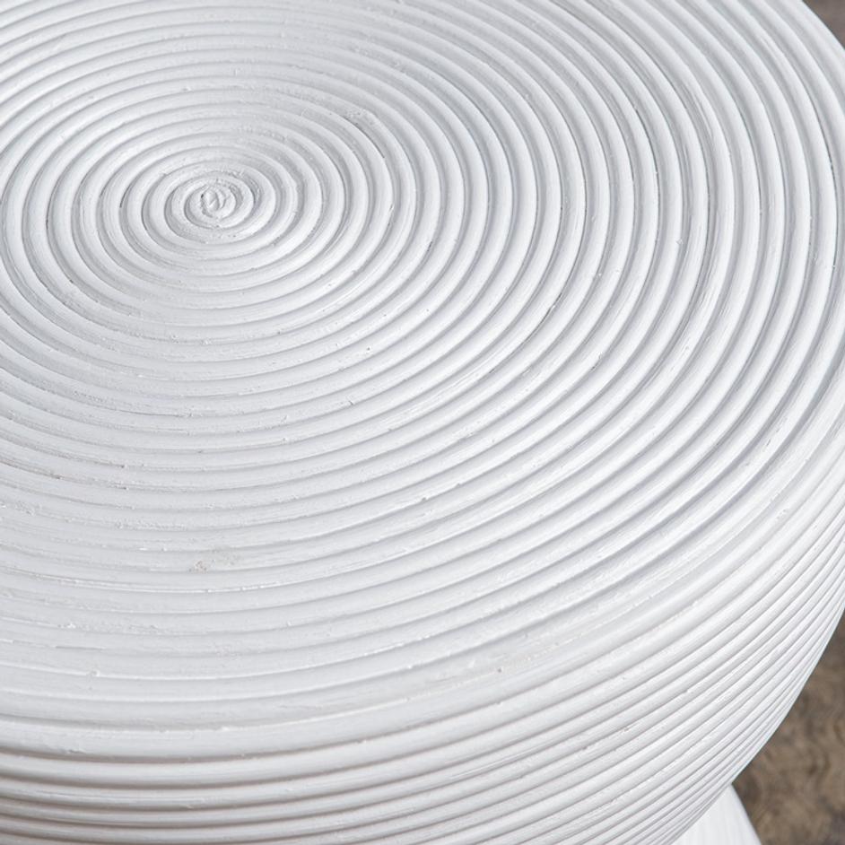 Bongo White Rattan Side Table by Uttermost