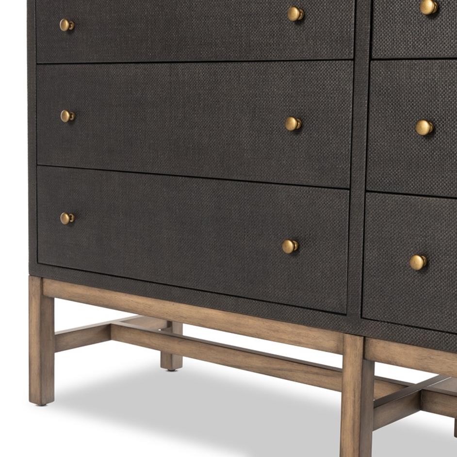 Fiona 6 Drawer Dresser In Black Raffia by FOUR HANDS