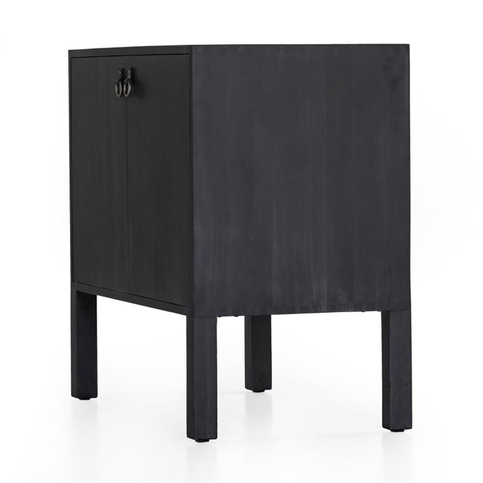 Isador Bar Cabinet In Black Wash Poplar by FOUR HANDS