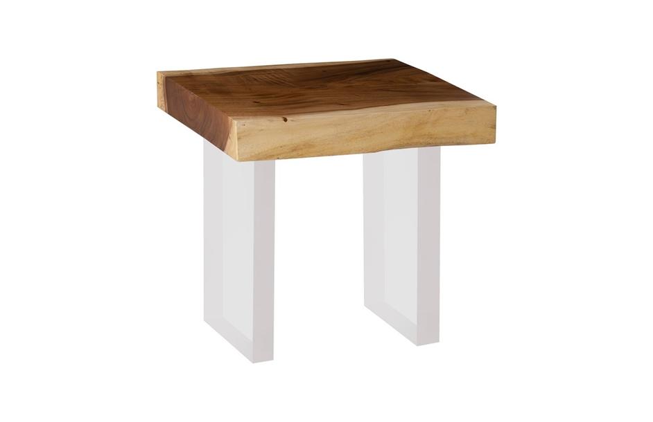 Floating Side Table, Natural, Acrylic Legs by PHILLIPS COLLECTION