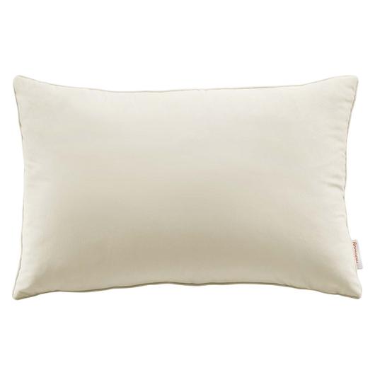 Annabel 24" Lumbar Performance Velvet Throw Pillow In Ivory by Modway Furniture