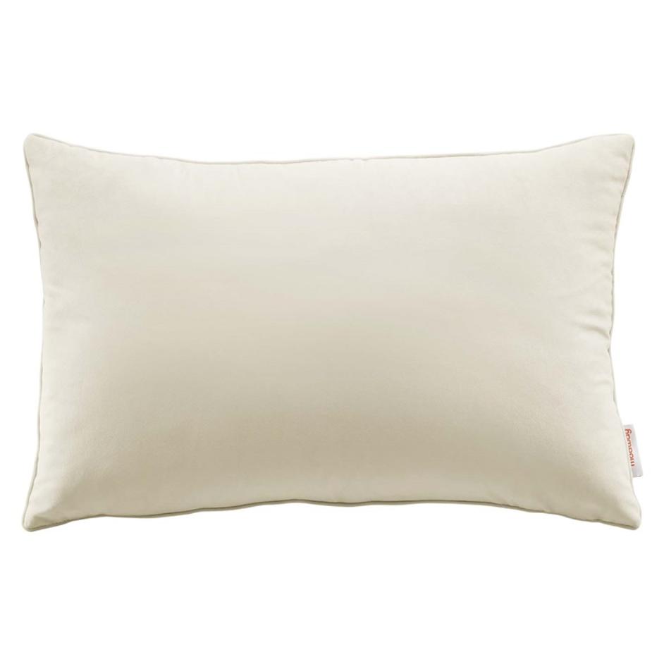 Annabel 24" Lumbar Performance Velvet Throw Pillow In Ivory by Modway Furniture