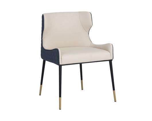 Gianni Dining Chair - Dillon Cream / Dillon Thunder by Sunpan