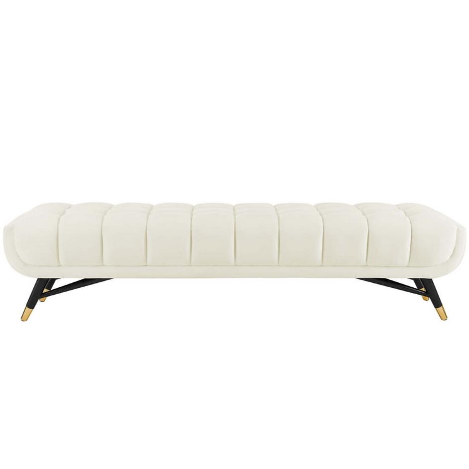 Scholar Performance Velvet Bench In Ivory by Modway Furniture