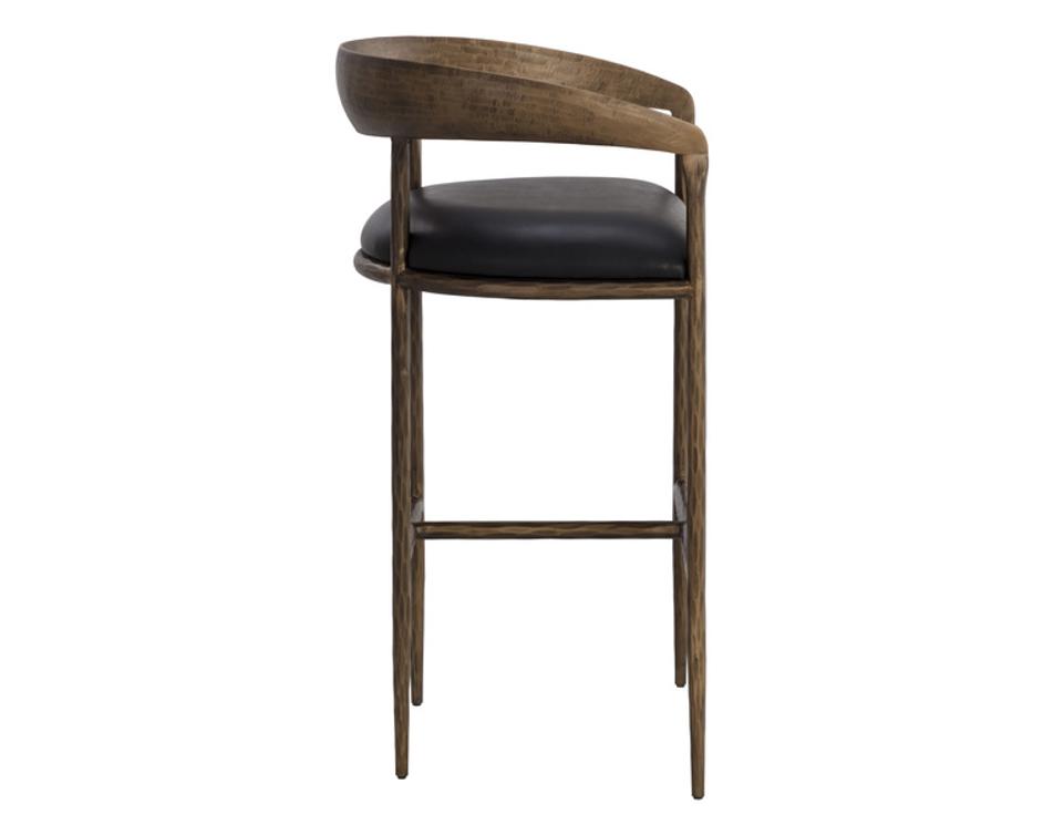ZANATTA BARSTOOL - CHARCOAL BLACK LEATHER by Sunpan