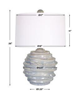 Waves Blue & White Accent Lamp by Uttermost