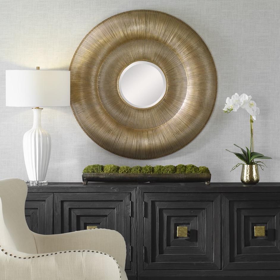 Bauble Round Gold Mirror by Uttermost