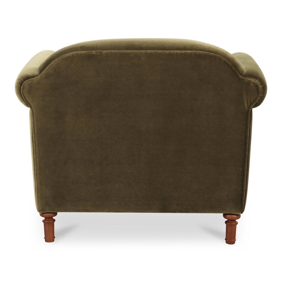 Harmony Accent Chair Dark Green Faux Mohair by Moes Home