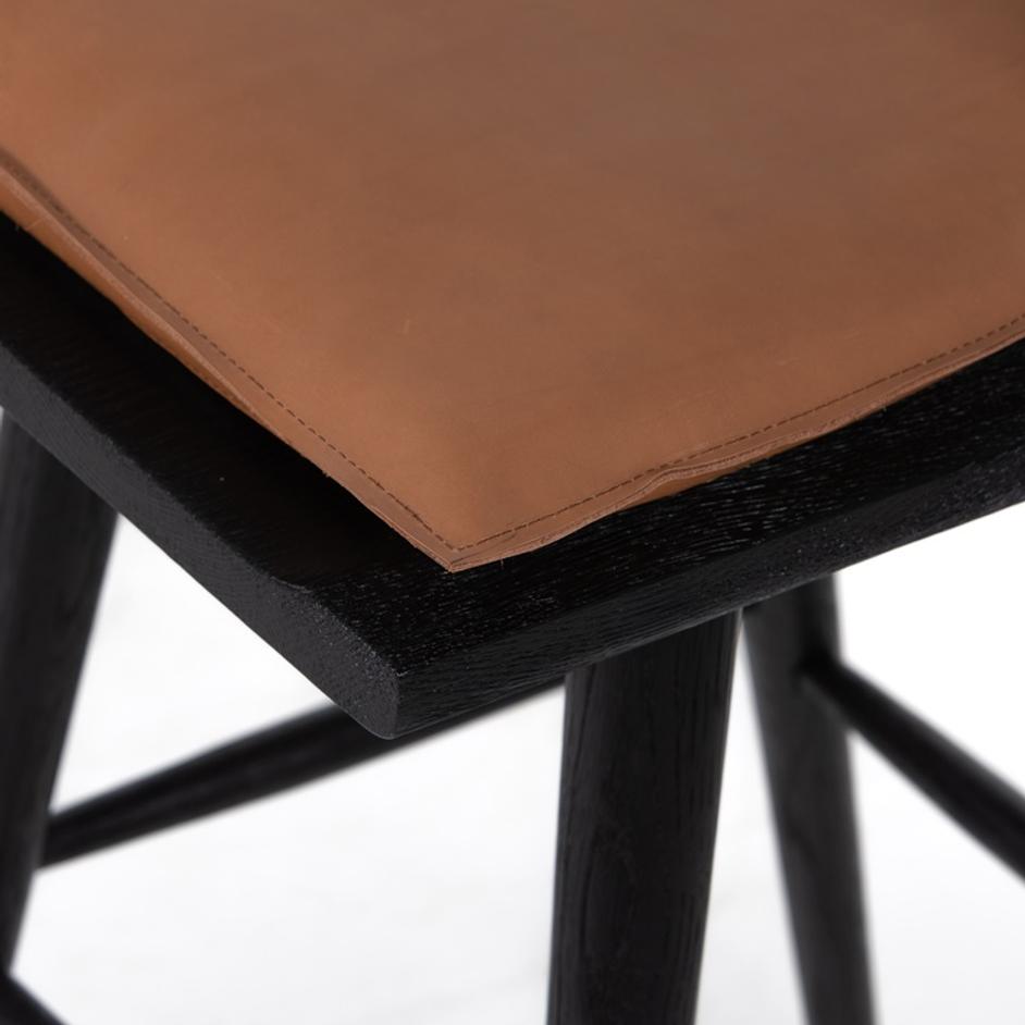 Ripley Stool With Cushion In Black Oak In Bar by FOUR HANDS