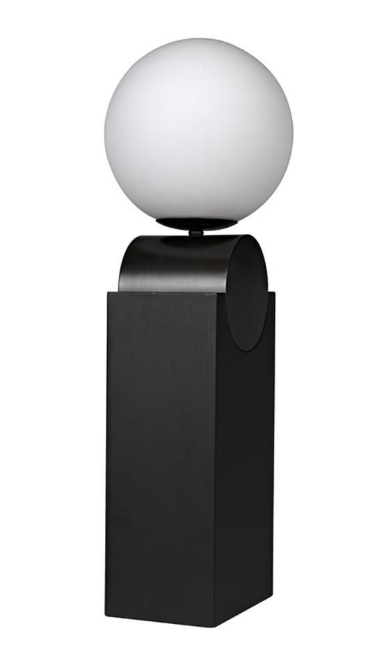 Kate Table Lamp, Black Metal with Antique Brass Accent by Noir Furniture