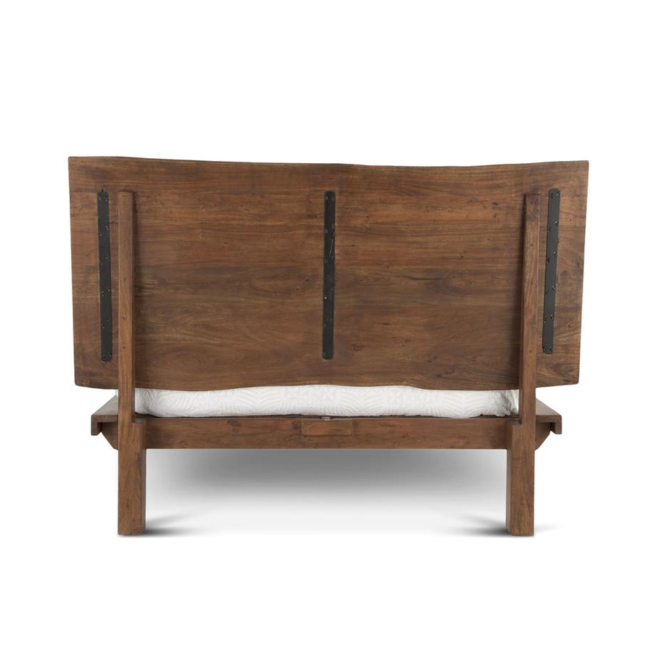 London Loft Acacia Wood Live Edge Queen Bed in Walnut Finish by Home Trends & Design