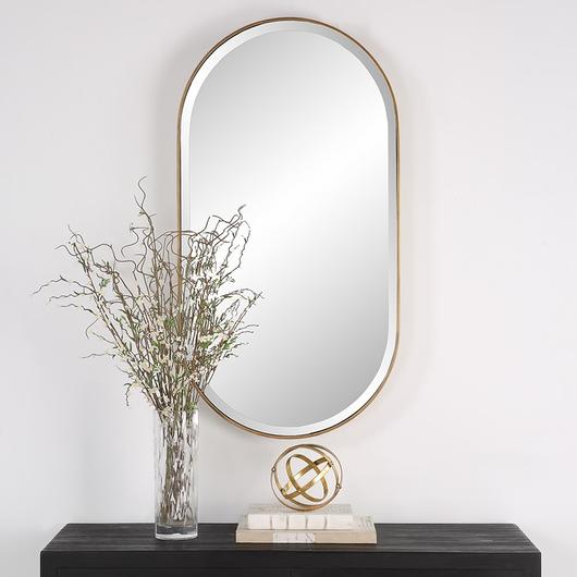 Lago Oval Gold Mirror by Uttermost