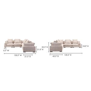 TUMBLE CLASSIC L MODULAR SECTIONAL CAPPUCCINO by Moes Home