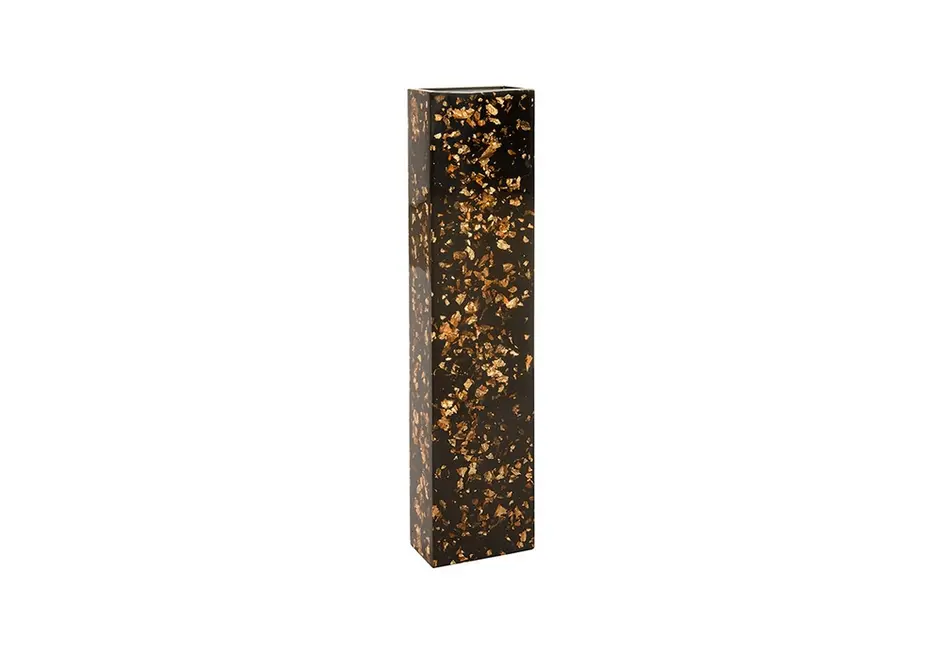 Captured Gold Flake Vase, Black, LG by PHILLIPS COLLECTION