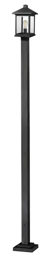 Portland 1 Light Outdoor Post Light in Black Finish by Z-Lite