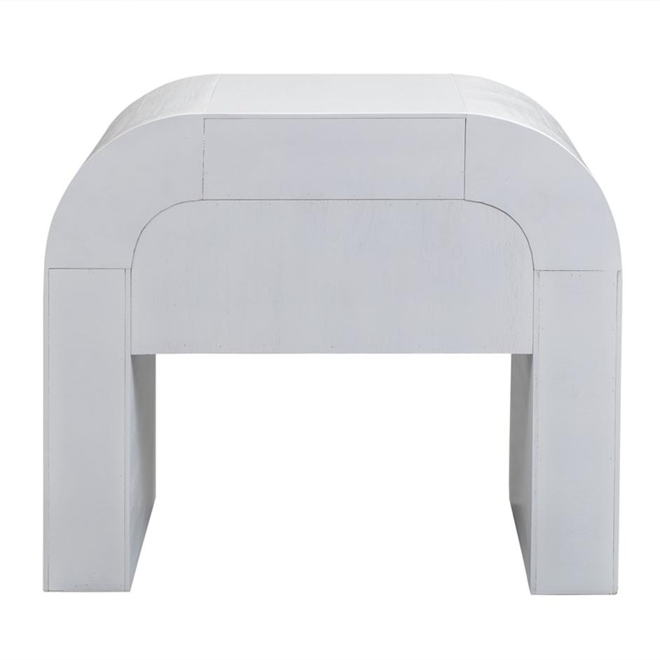 Hump White Nightstand by tov furniture