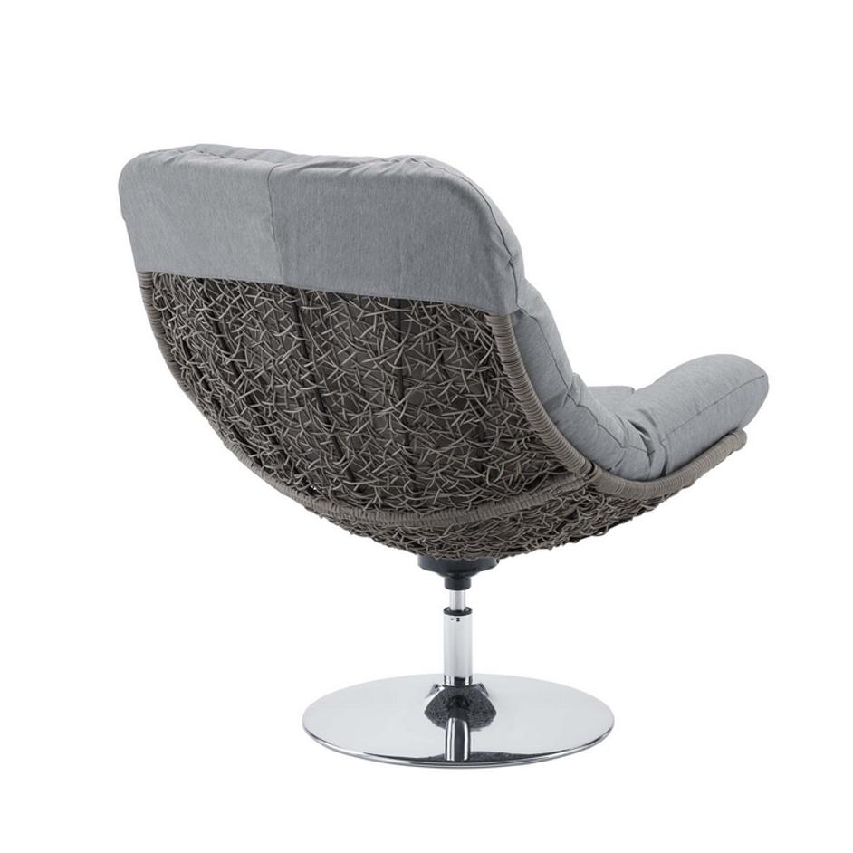 Celestia Wicker Rattan Outdoor Patio Swivel Lounge Chair In Light Gray Gray by Modway Furniture