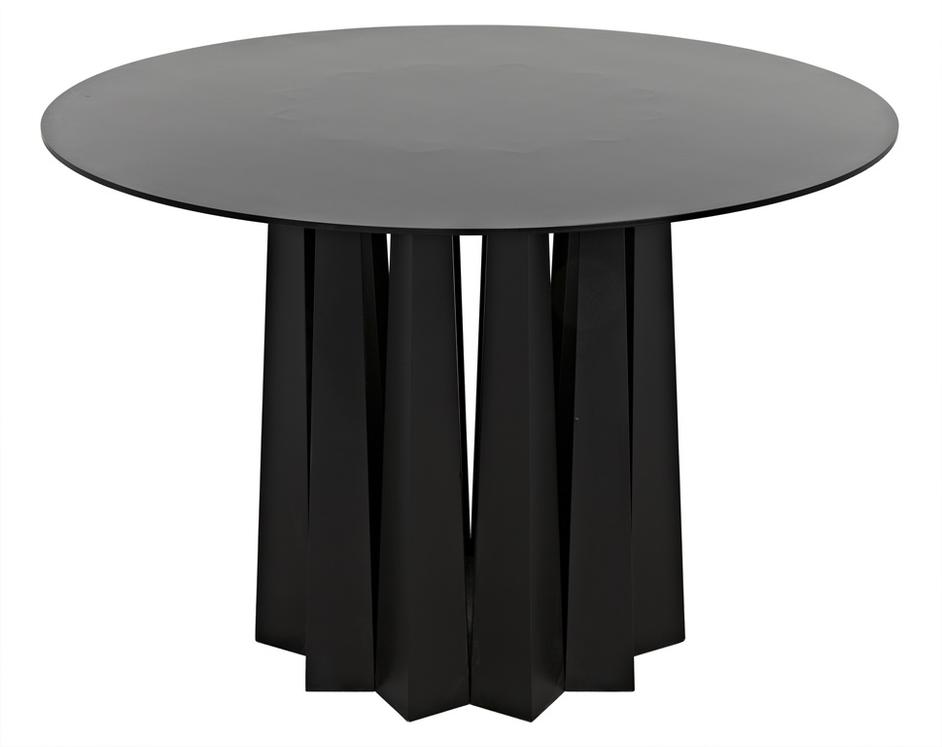 Column Dining Table, Black Steel by Noir Furniture