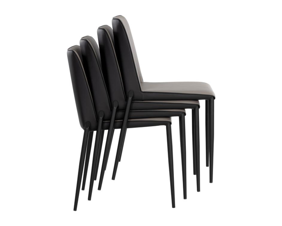 RENEE STACKABLE DINING CHAIR - DILLON STRATUS / DILLON BLACK by Sunpan