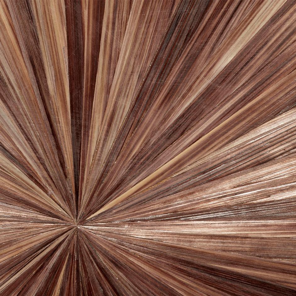 Palm Marquetry Table Lamp with Linen Shade by Jamie Young