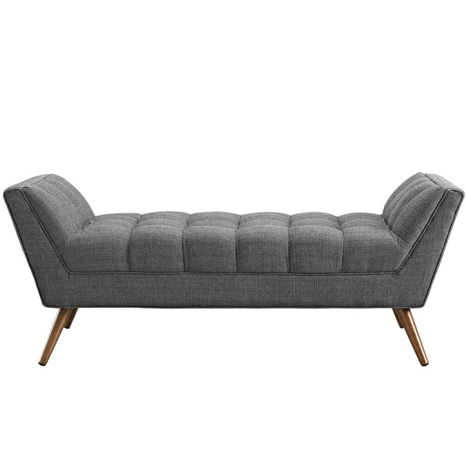 Vestry Medium Upholstered Fabric Bench In Gray by Modway Furniture