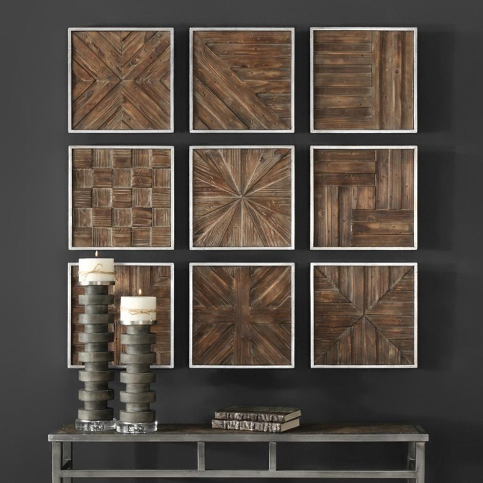 Bryndle Squares Wood Wall Decor S/9 by Uttermost