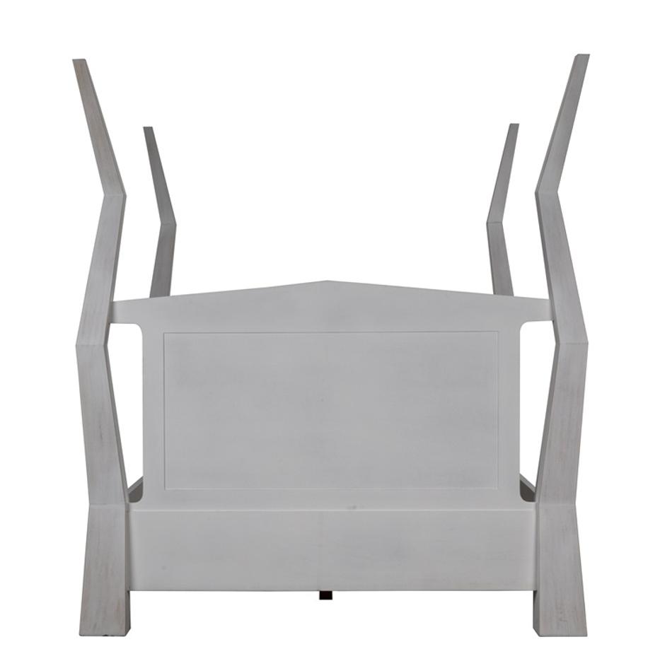 Patras Queen Bed in White Wash Mahogany by Noir Furniture