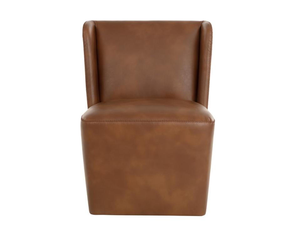 AMITA WHEELED DINING CHAIR - TOBACCO TAN by Sunpan