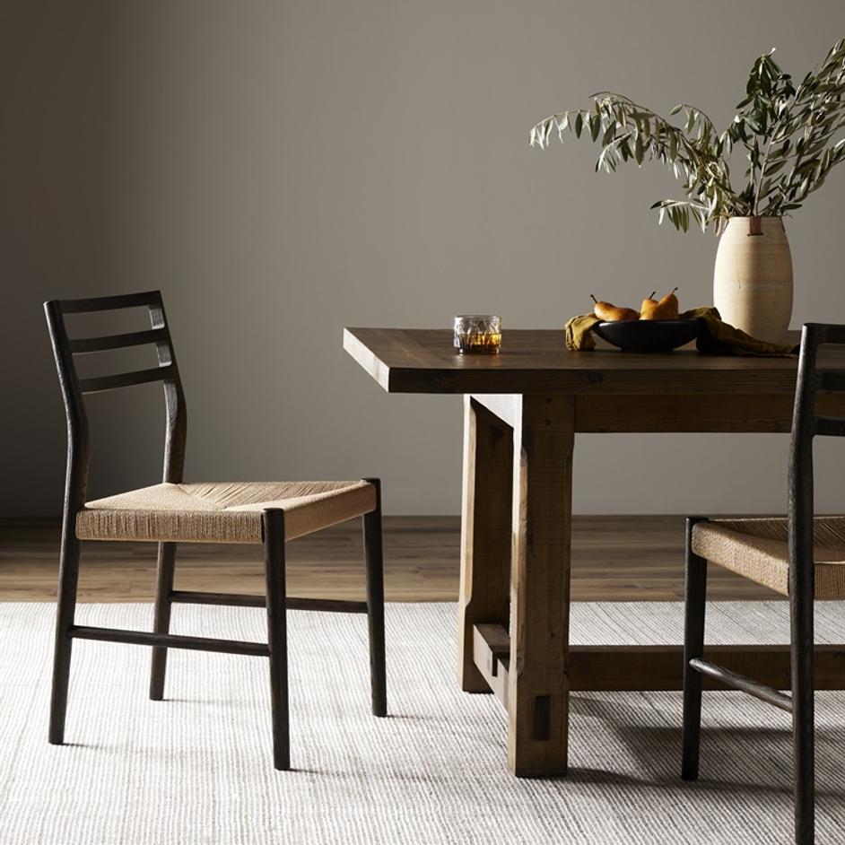 Glenmore Woven Dining Chair In Light Carbon by FOUR HANDS