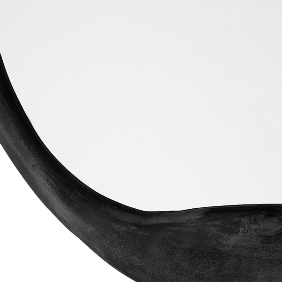 Organic Metal Round Wall Mirror, Antique Grey by Jamie Young