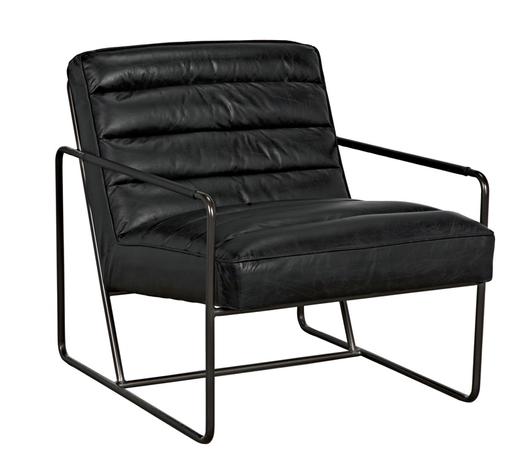 Demeter Chair, Metal and Leather by Noir Furniture
