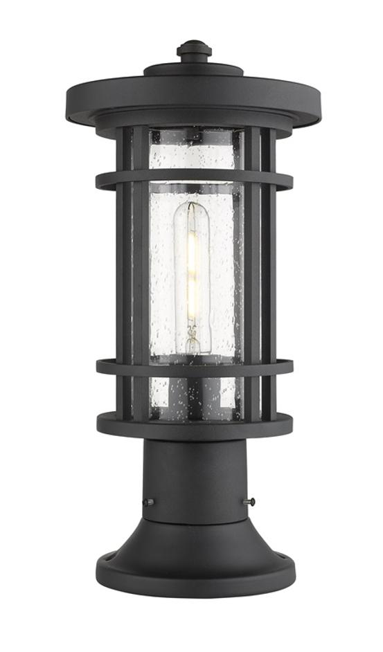 Jordan 1 Light Outdoor Pier Mounted Fixture in Black Finish by Z-Lite