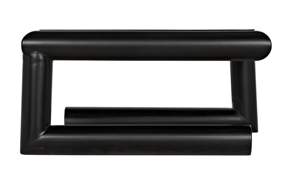 Emerson Industrial Steel Coffee Table in Matte Black by Noir Furniture