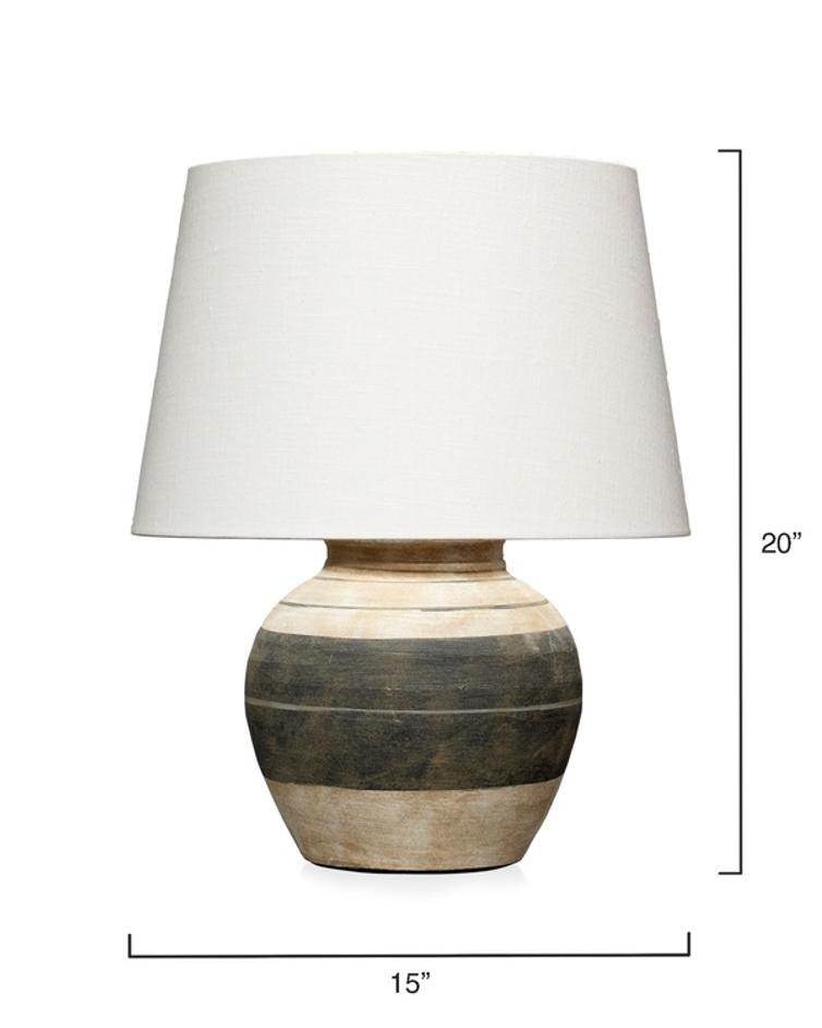 Bernard Ceramic Table Lamp with Linen Shade by Jamie Young