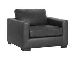Baylor Armchair - Marseille Black Leather by Sunpan