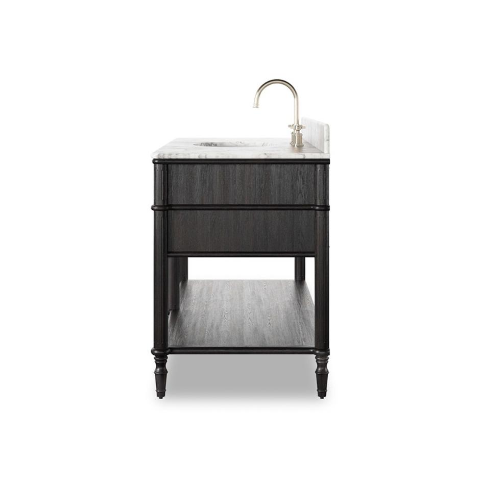 Toulouse Single Wide Vanity - Satin Black Veneer by Four Hands
