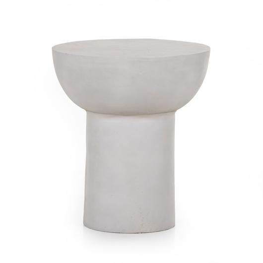 Searcy End Table In Textured Matte White by FOUR HANDS