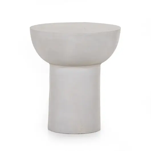 Searcy End Table In Textured Matte White by FOUR HANDS