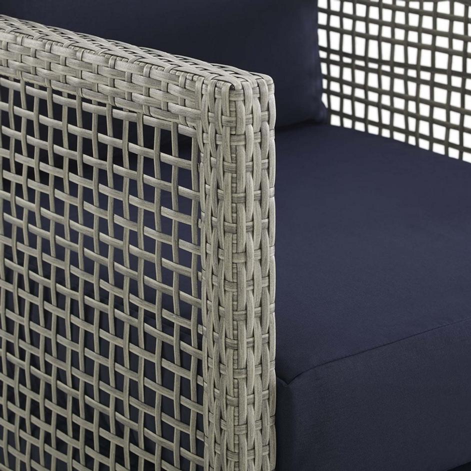 Harman Rattan Outdoor Patio Armchair In Gray Navy by Modway Furniture